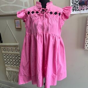 Umgee Pink Ruffled Mini Dress